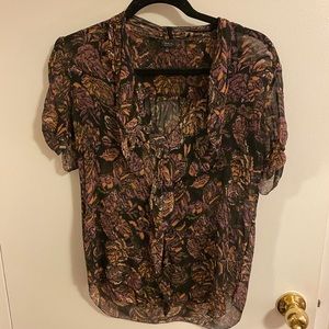 Babaton silk Floral Blouse